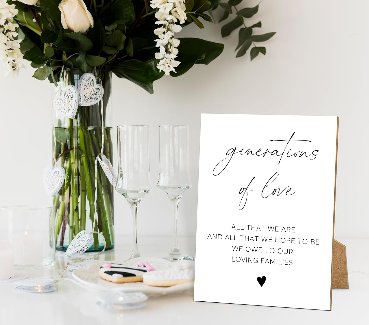 Wedding Memorial Wooden Sign with Stand 11x8
