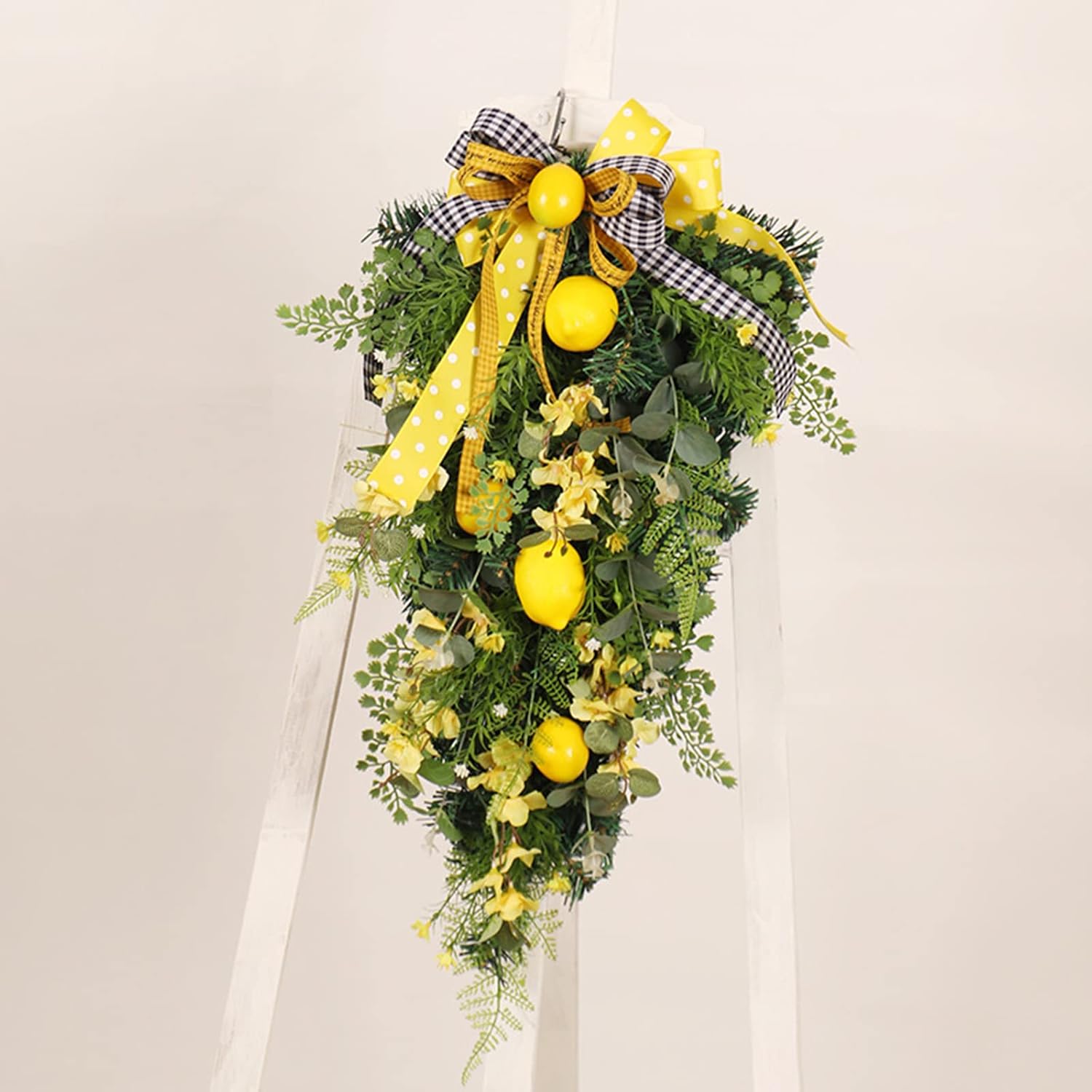 275 Inch Artificial Lemon Teardrop Wall Wreath