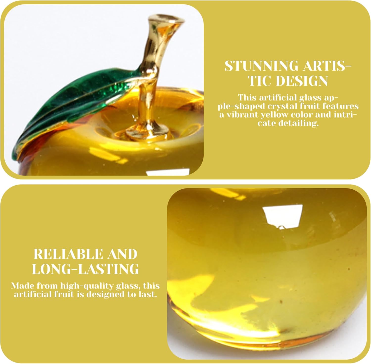CUCUFA Crystal Glass Fruit Ornament Collectible