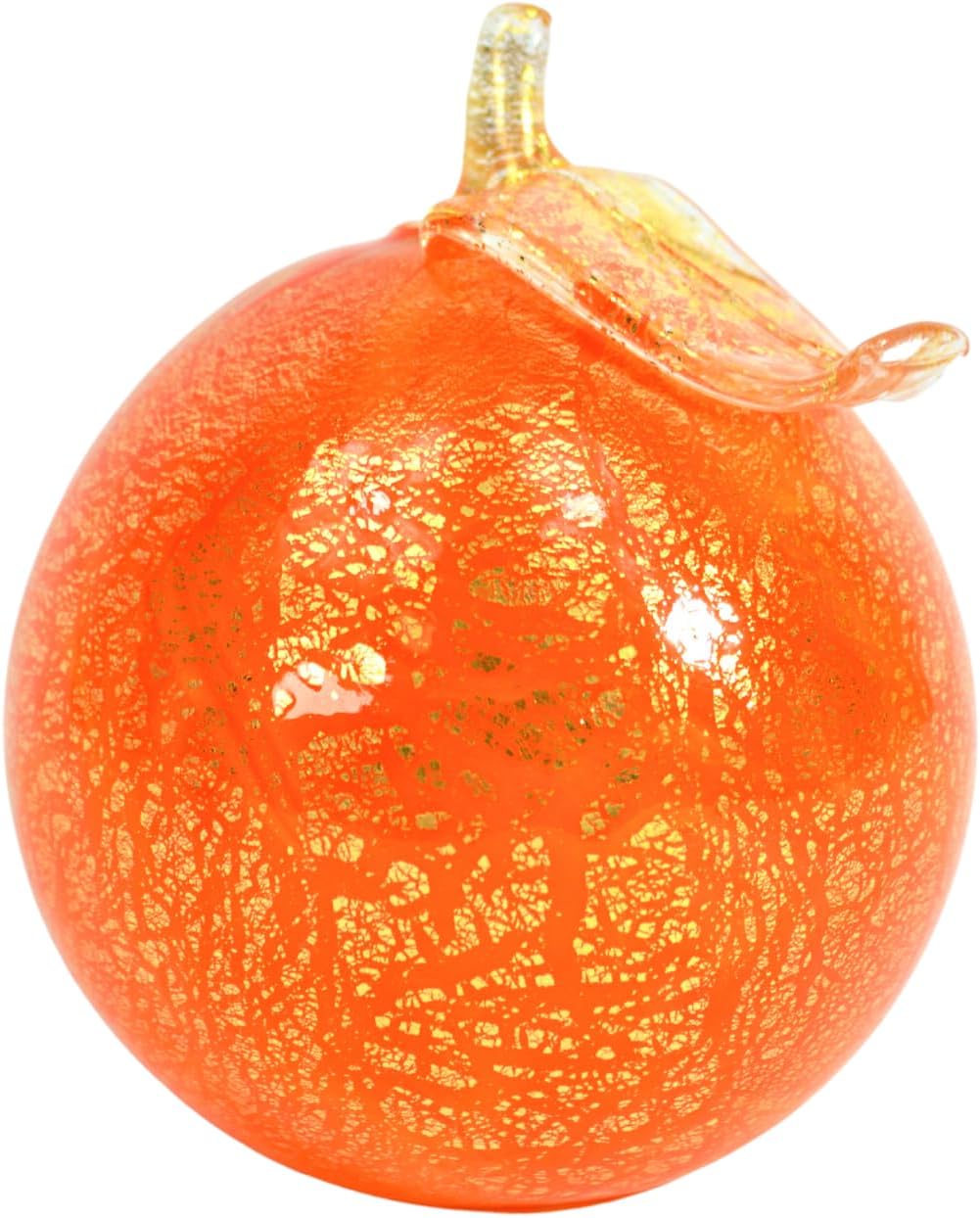 MY ITALIAN DCOR Handmade Murano Glass Orange Figurine 4 Inch Tall