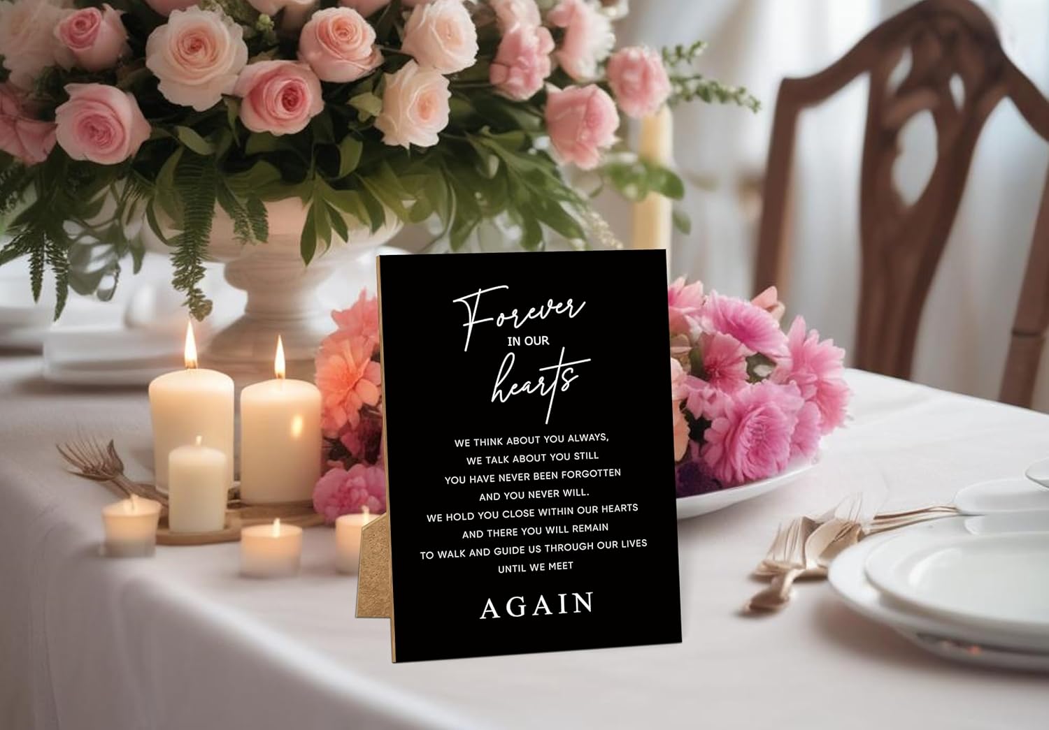 Black Minimalist Funeral Sign 8x11 Inches