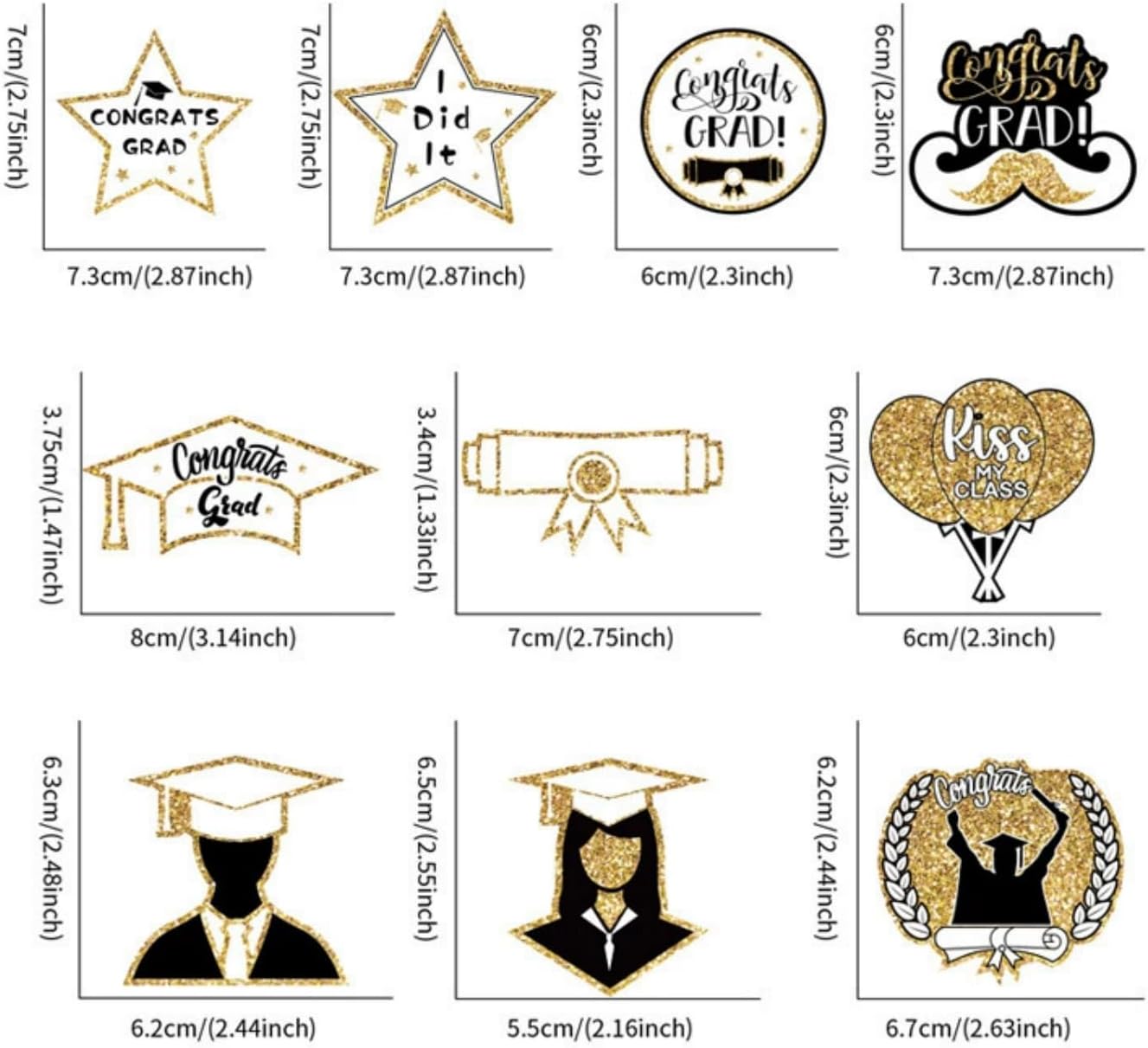 Dzrige 10Pcs Graduation Hanging Ornament Set
