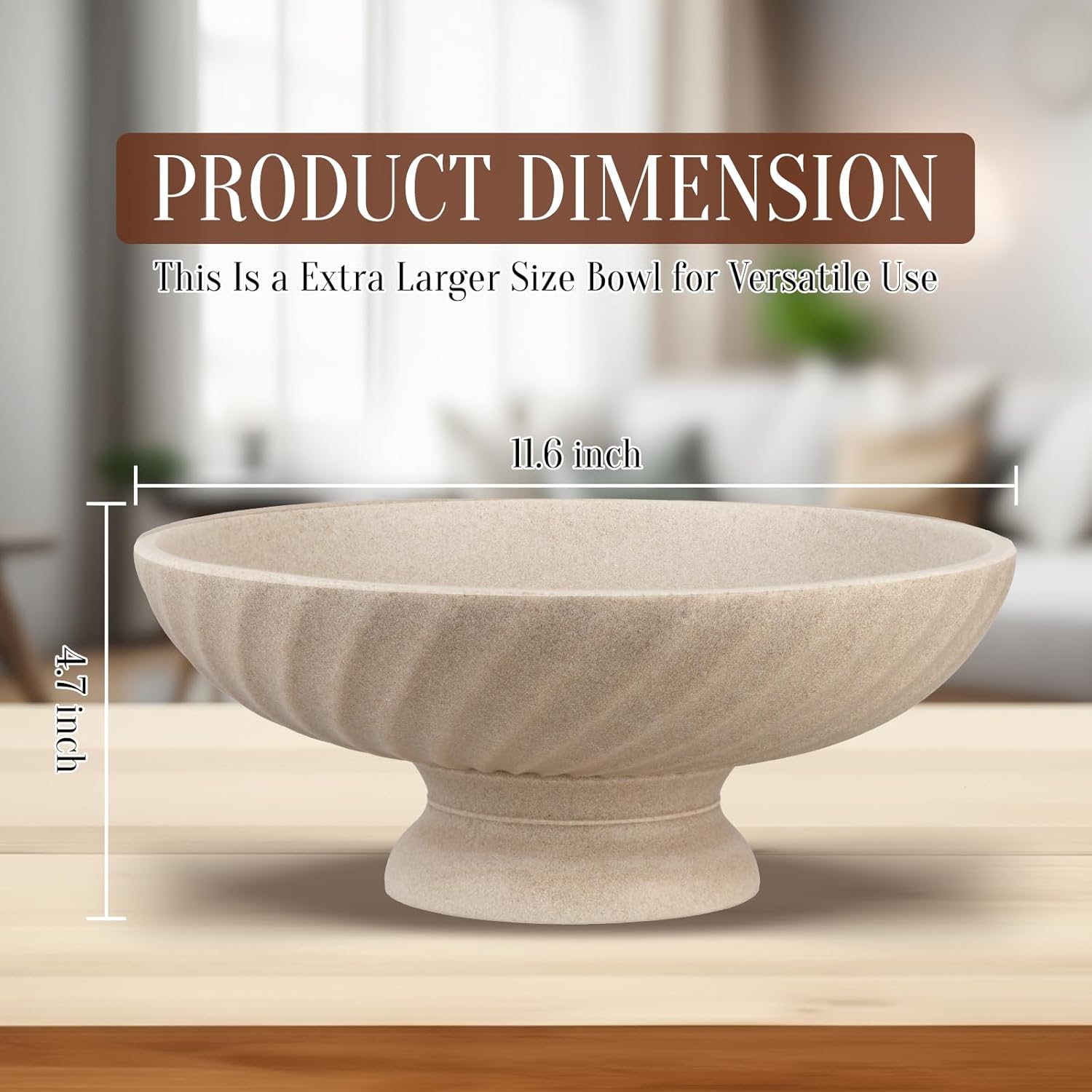 Deobath Large Resin Pedestal Decorative Bowl