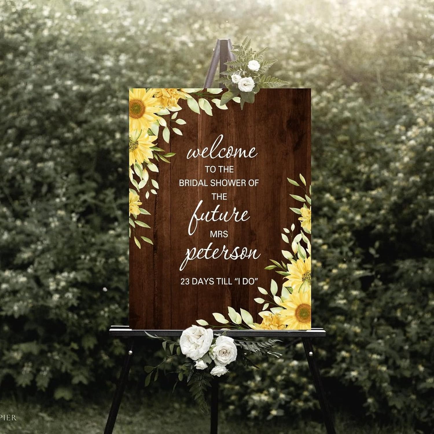Alioyoit Rustic Wooden Wedding Welcome Sign