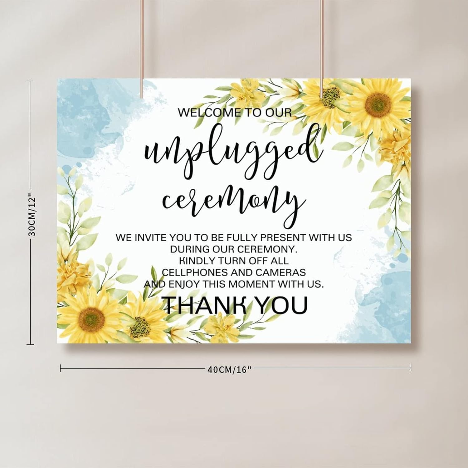 Customizable Luxury Wood Wedding Welcome Sign 12x16 Inch