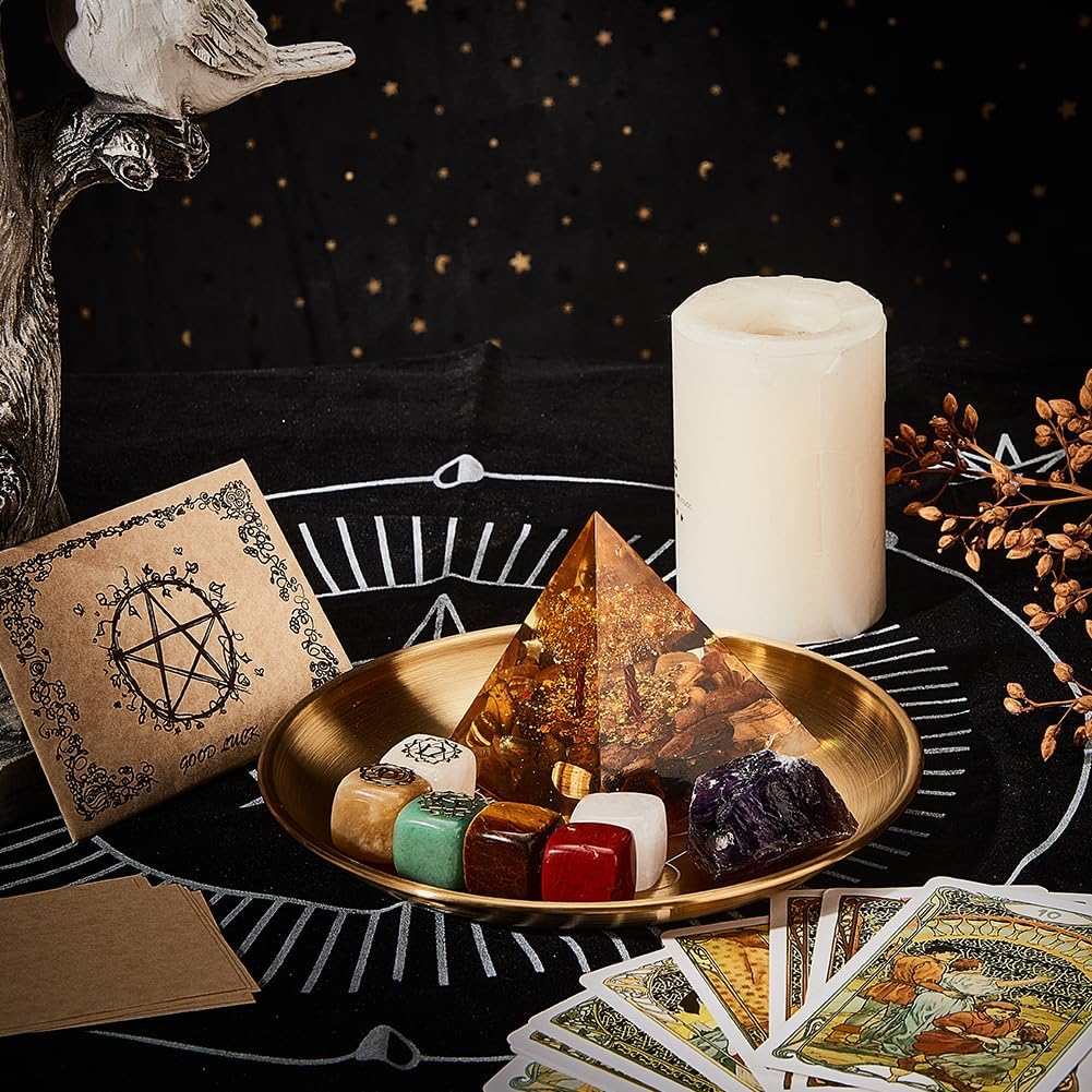 Hexagram Tarot Altar Plate Candle Holder with Decorative Tray