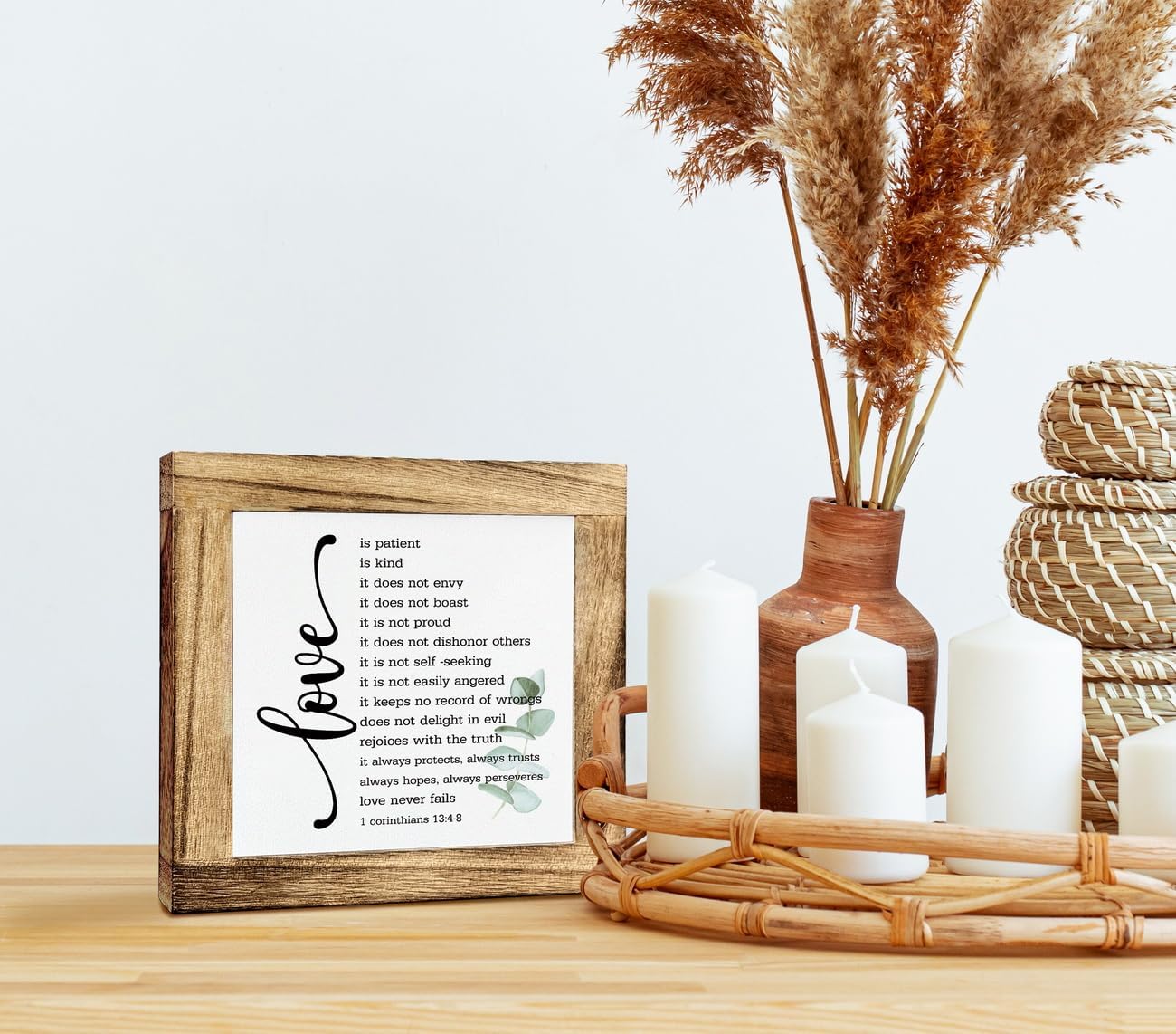 Gkwa Bible Verse Corinthians 134-8 Wooden Box Sign