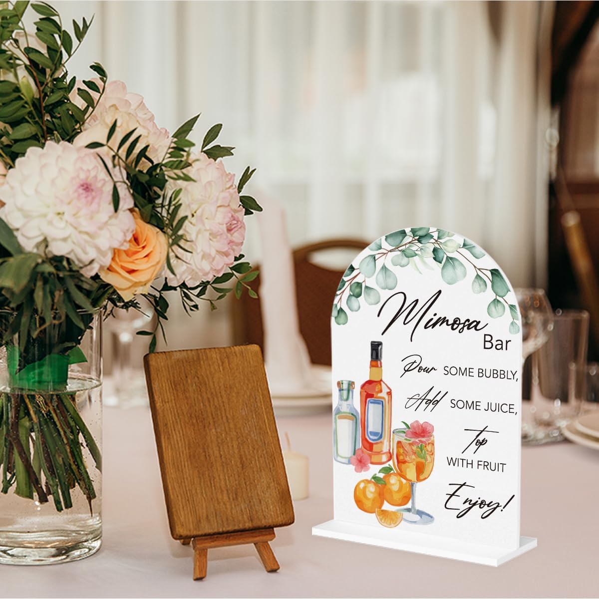 Wingteca Mimosa Bar Sign Wedding Decor Arch 7x5 Inches