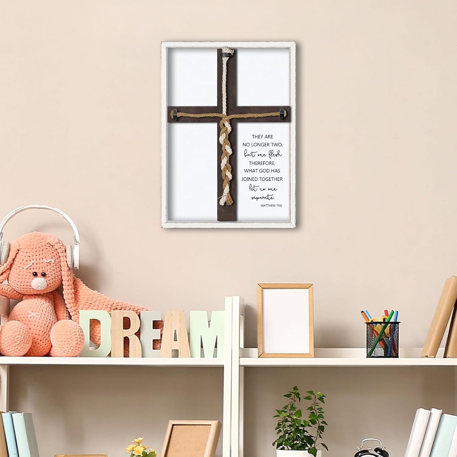 Matthew 196 Wedding Unity Cross Wall Decor White