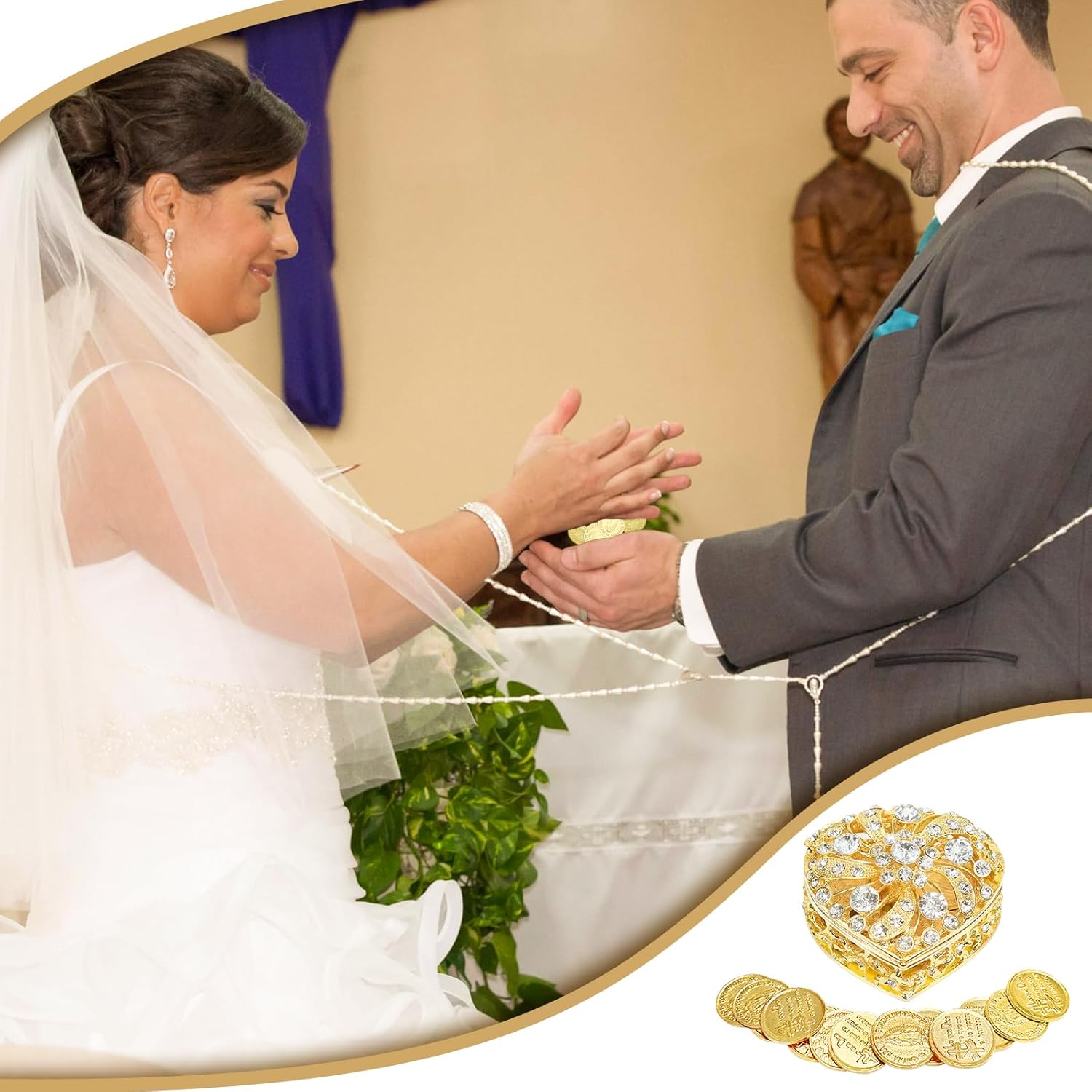 ESNOY Premium Catholic Wedding Set with Coins and Lasso