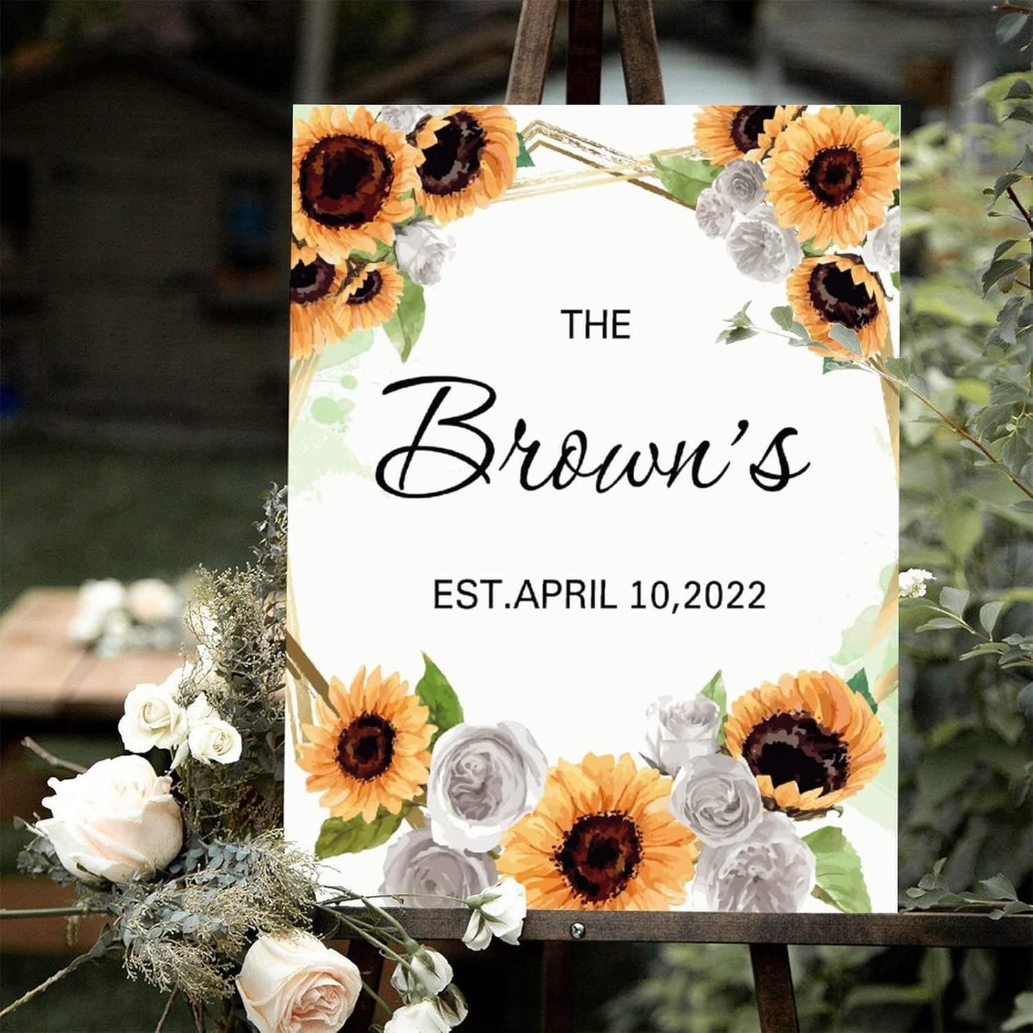 Alioyoit Wedding Welcome Sign Sunflowers 12x16 Inch