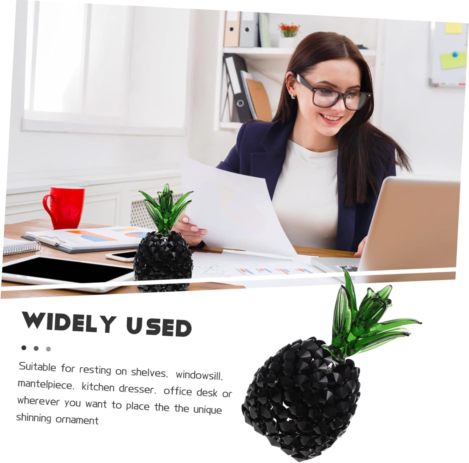 Decorative Pineapple Statue Artificial Glass Wall Art for Home