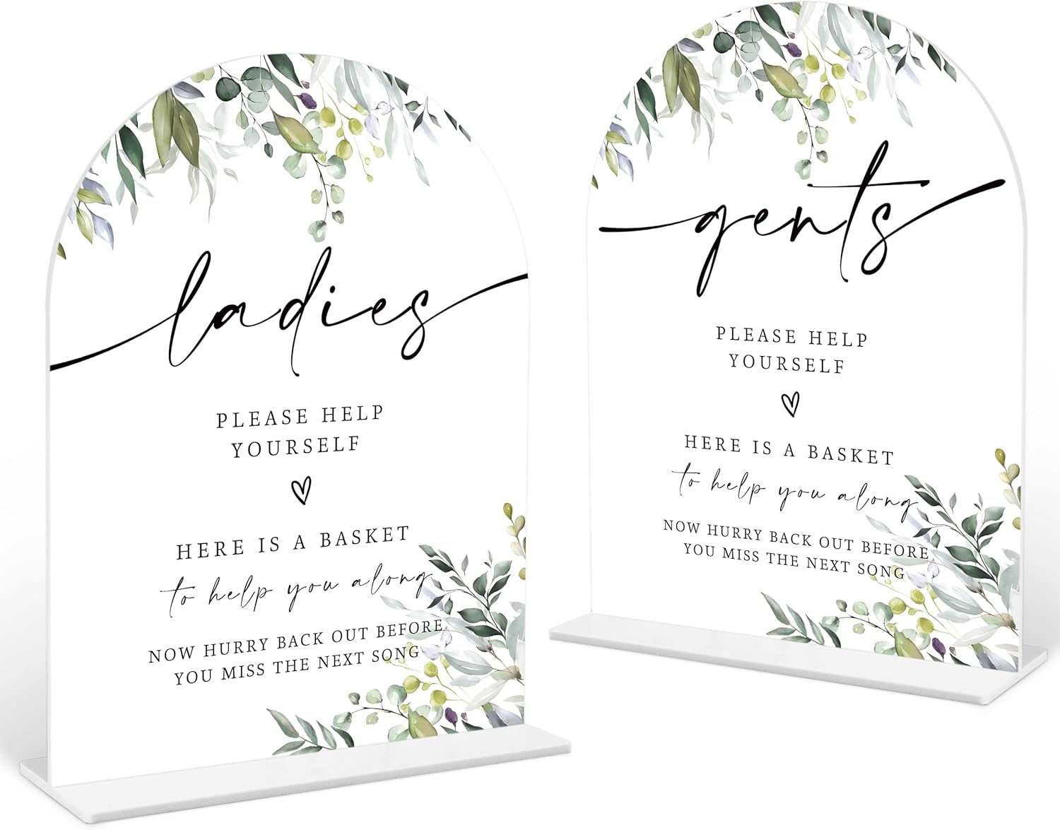 2 Pcs White Arch Wedding Signs for Ceremony and Reception