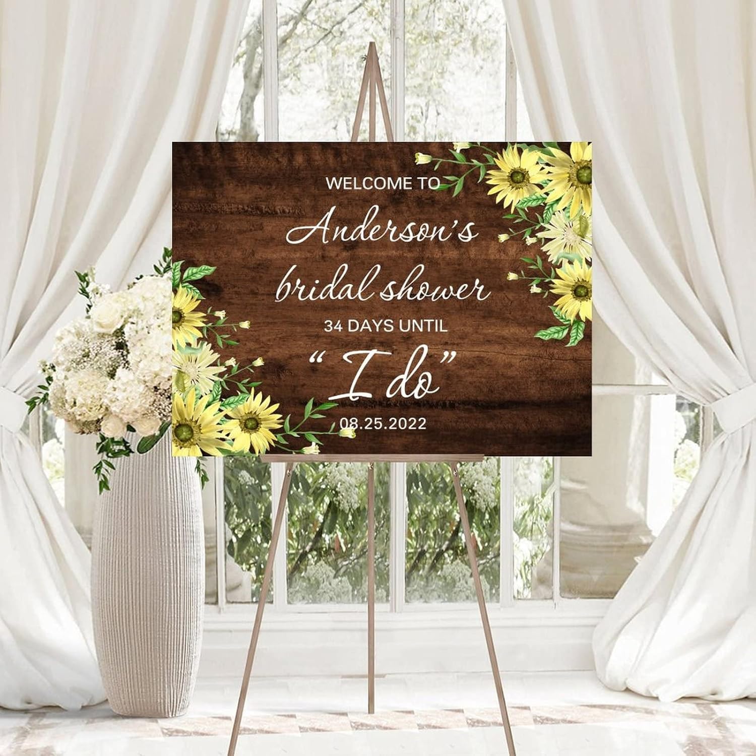 Alioyoit Wedding Welcome Sign Brown Wood Custom