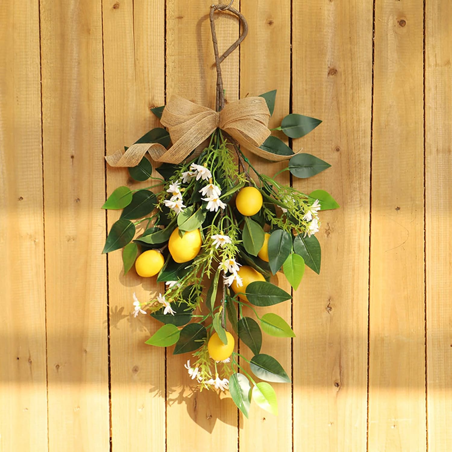 236in Artificial Lemon Daisy Swag Handmade