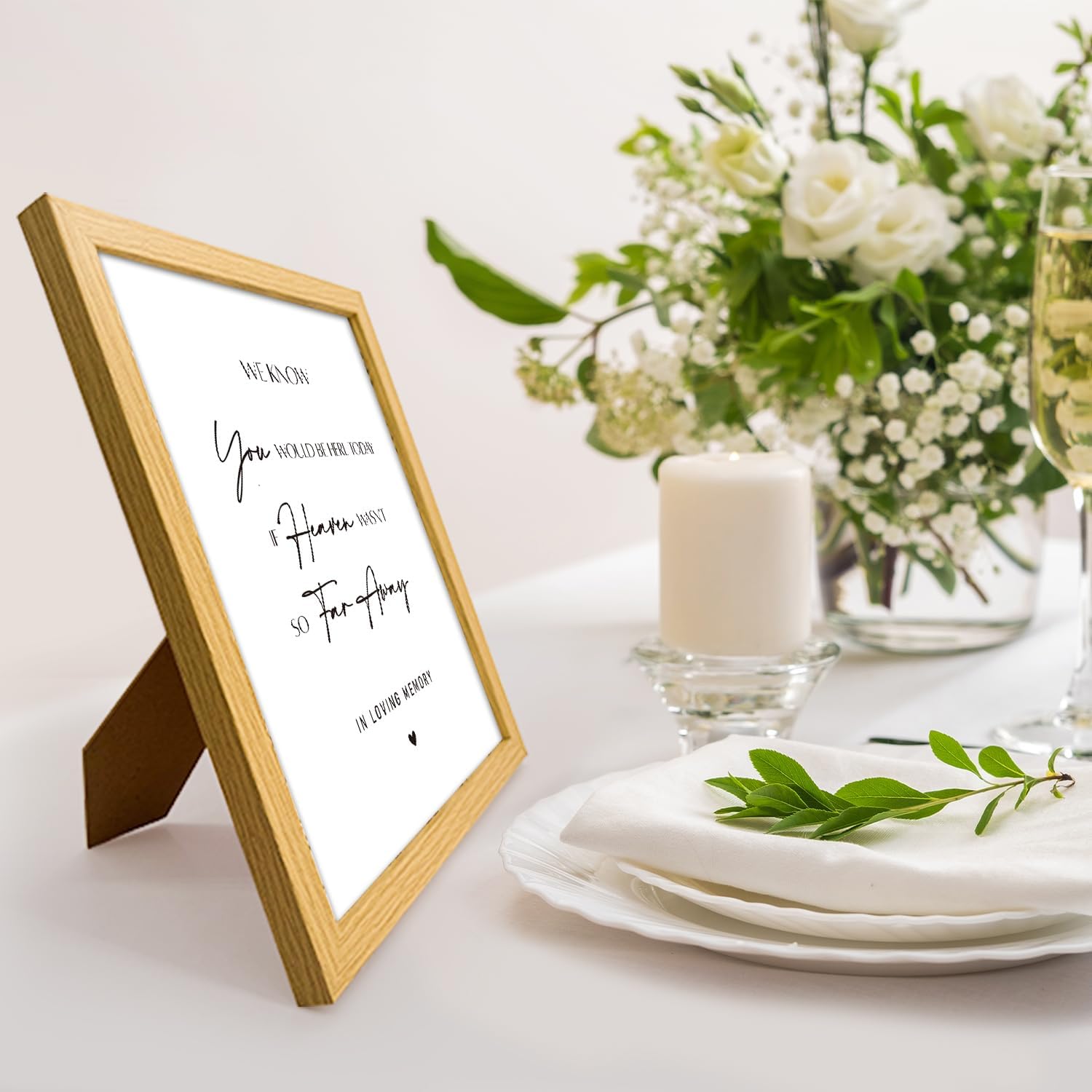 Wedding Memorial Sign with Wood Frame 8x10 Inch
