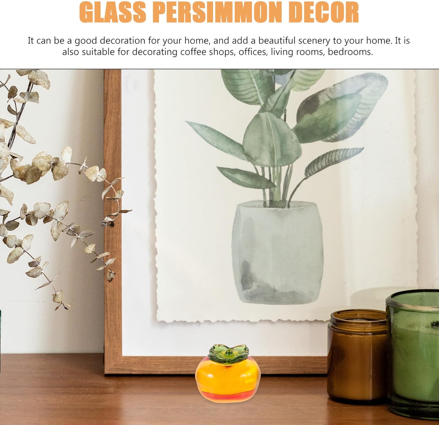 ABOOFAN Crystal Persimmon Figurine Decor