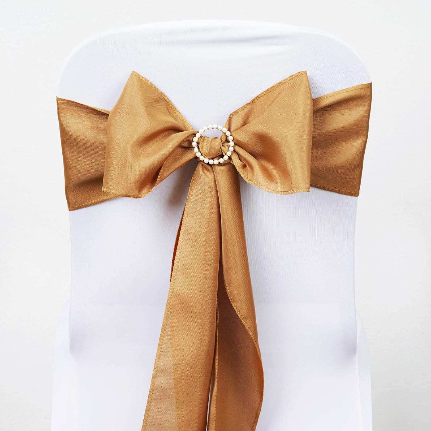 Balsa Circle 10 Gold Chair Sashes for Wedding Decor