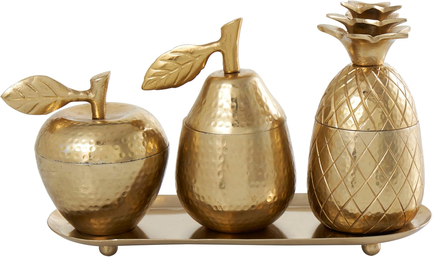 Deco 79 Gold Aluminum Decorative Jars Set