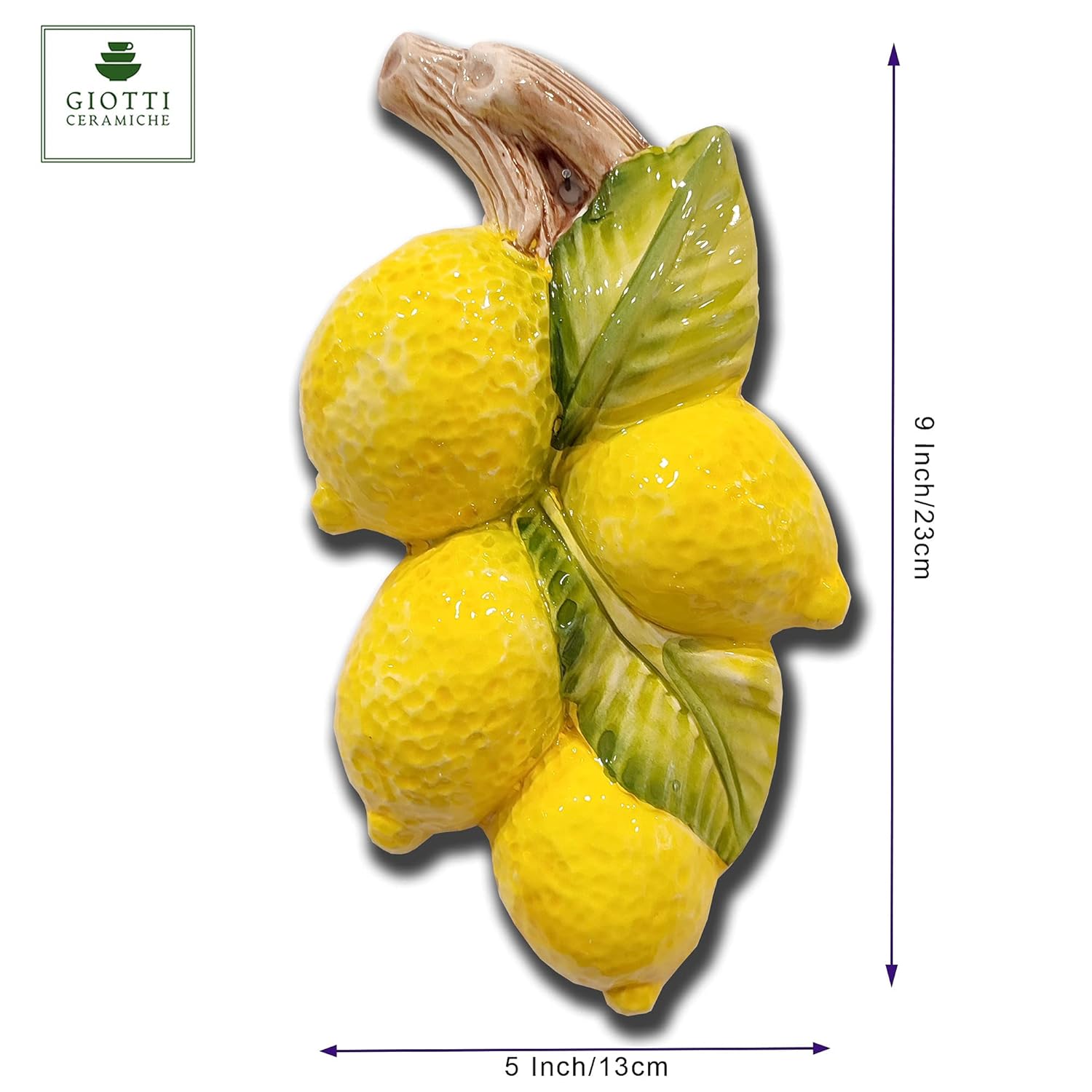 Italian Ceramic Lemons Wall Decor for Kitchen