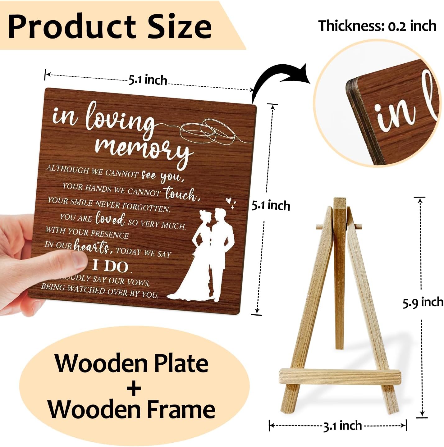 In Loving Memory Wedding Sign with Stand