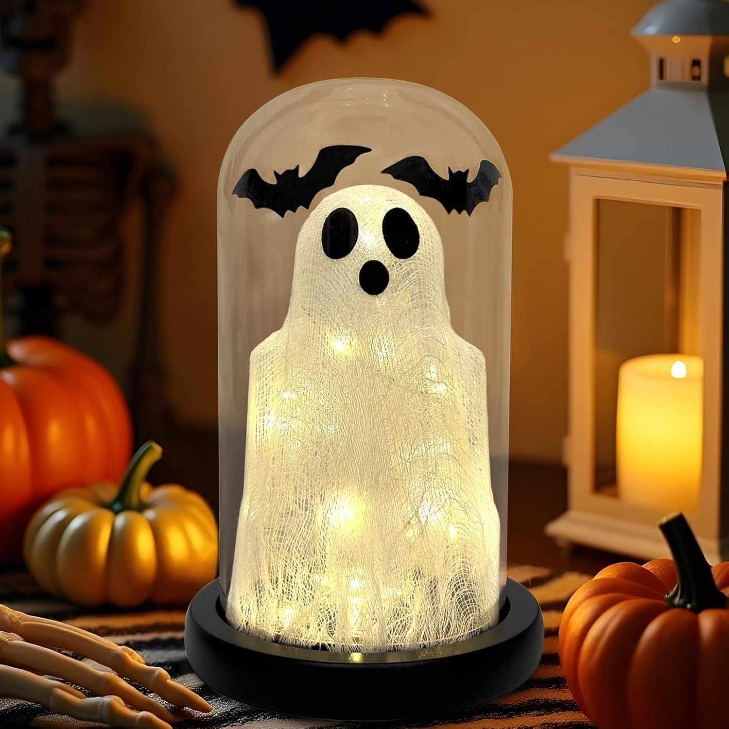 DAZONGE Halloween Decorations Indoor Glass Dome Cloche