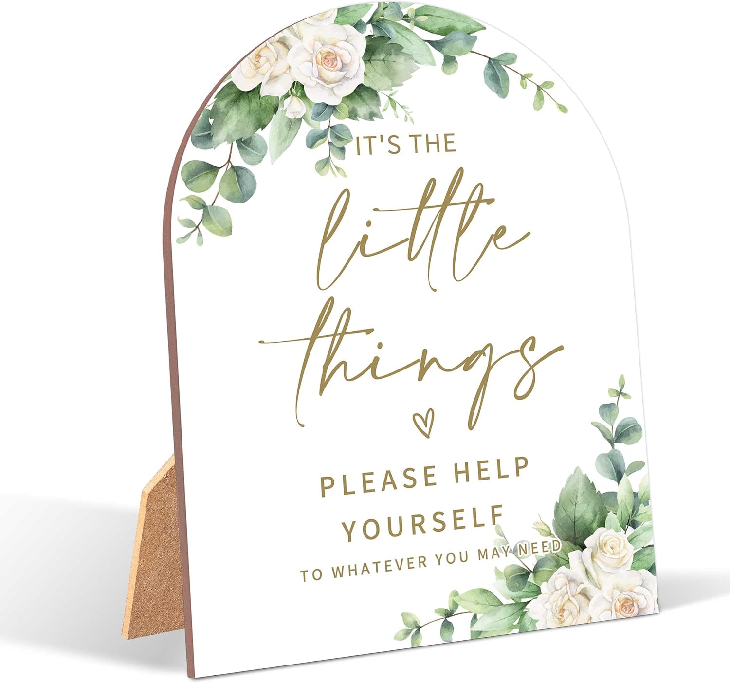 White Rose Wedding Reception Sign with Stand