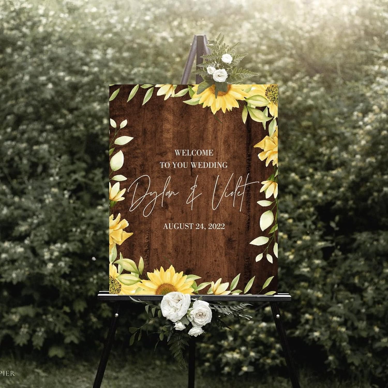 Customizable Rustic Wood Wedding Welcome Sign