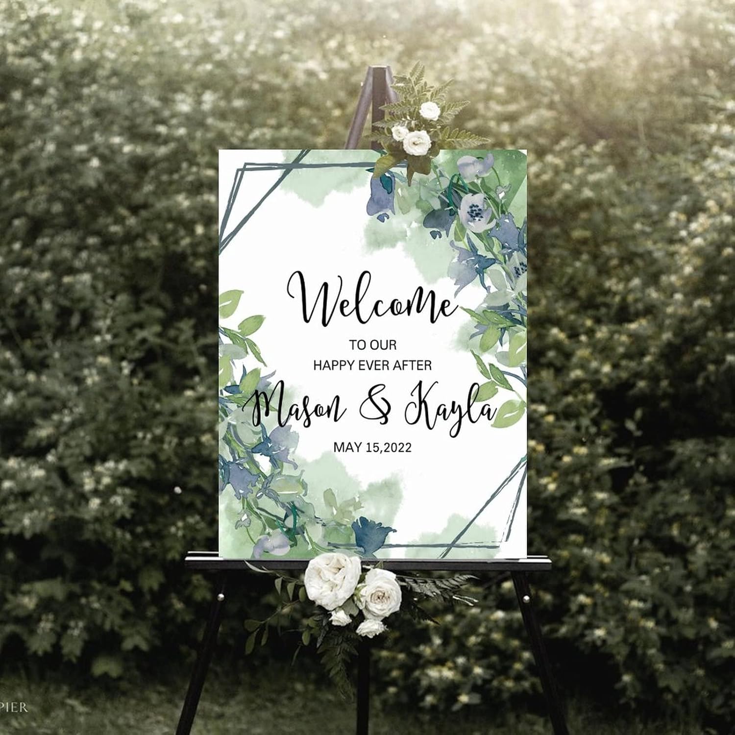 Alioyoit Customizable Wedding Welcome Sign 12x16 Inch