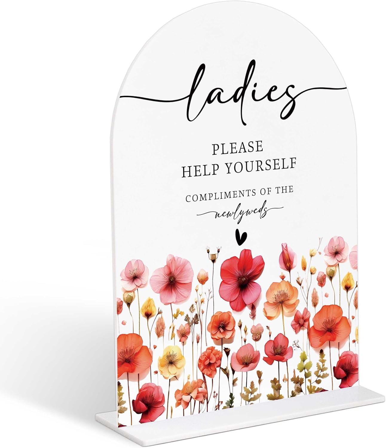 Wedding Bathroom Sign with Acrylic Base