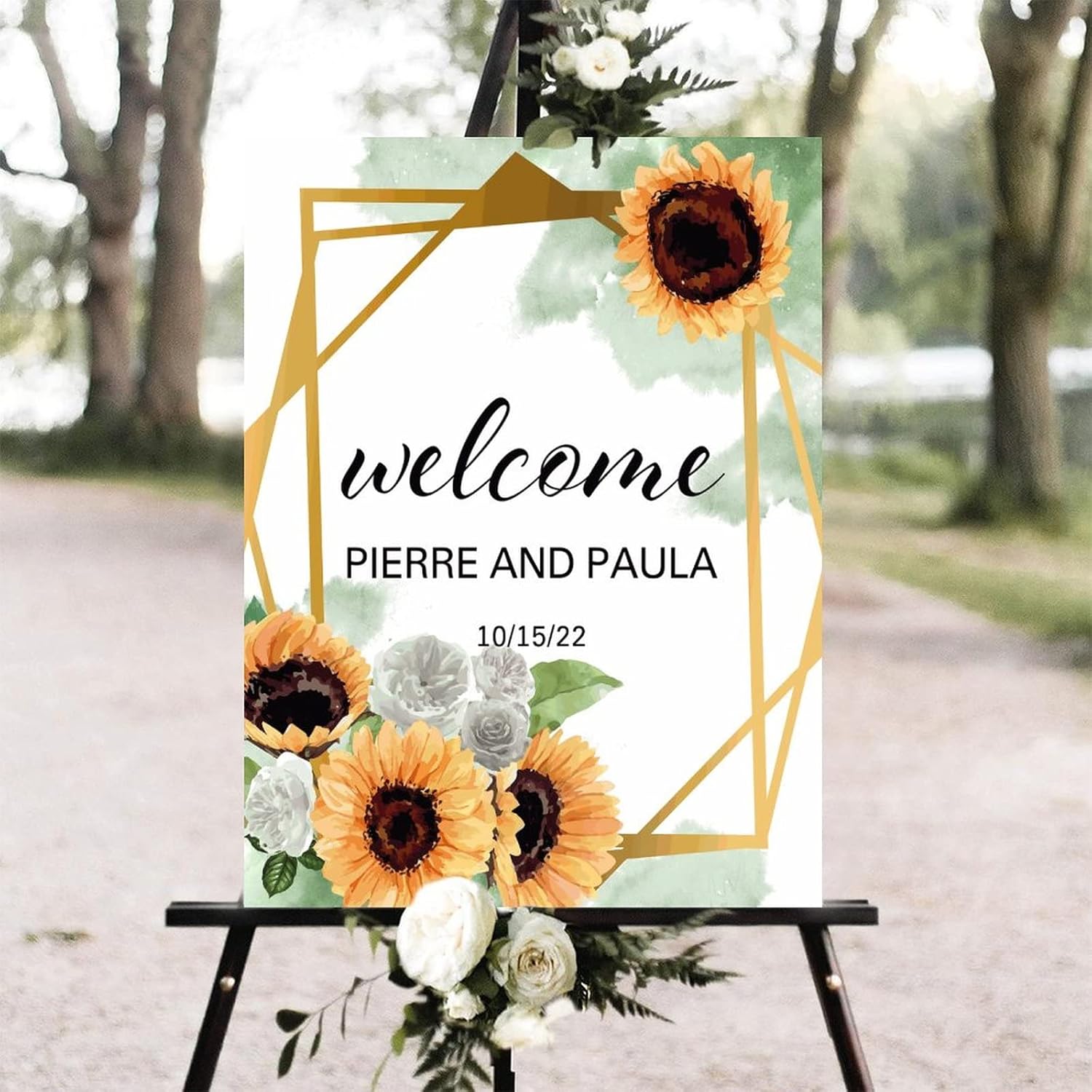 Alioyoit Wedding Welcome Sign 12x16 Inch Wood