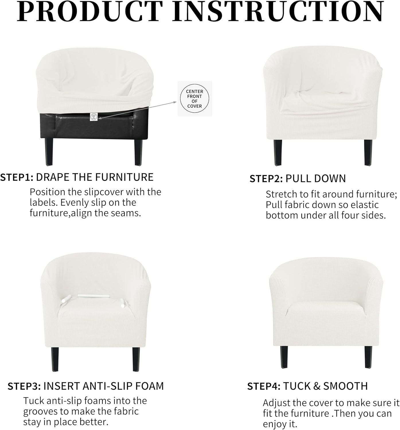 Easy-Going Stretch Club Armchair Slipcover Cream