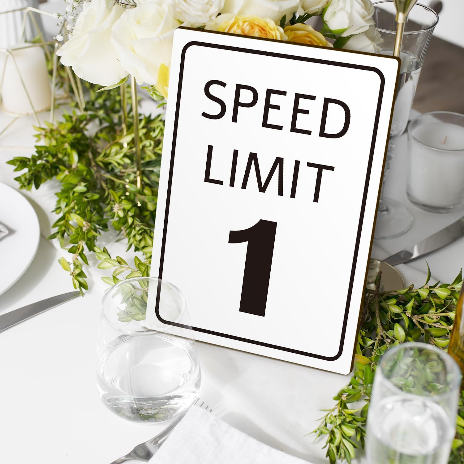 Race Car Birthday Sign with Stand 8x11 Inch