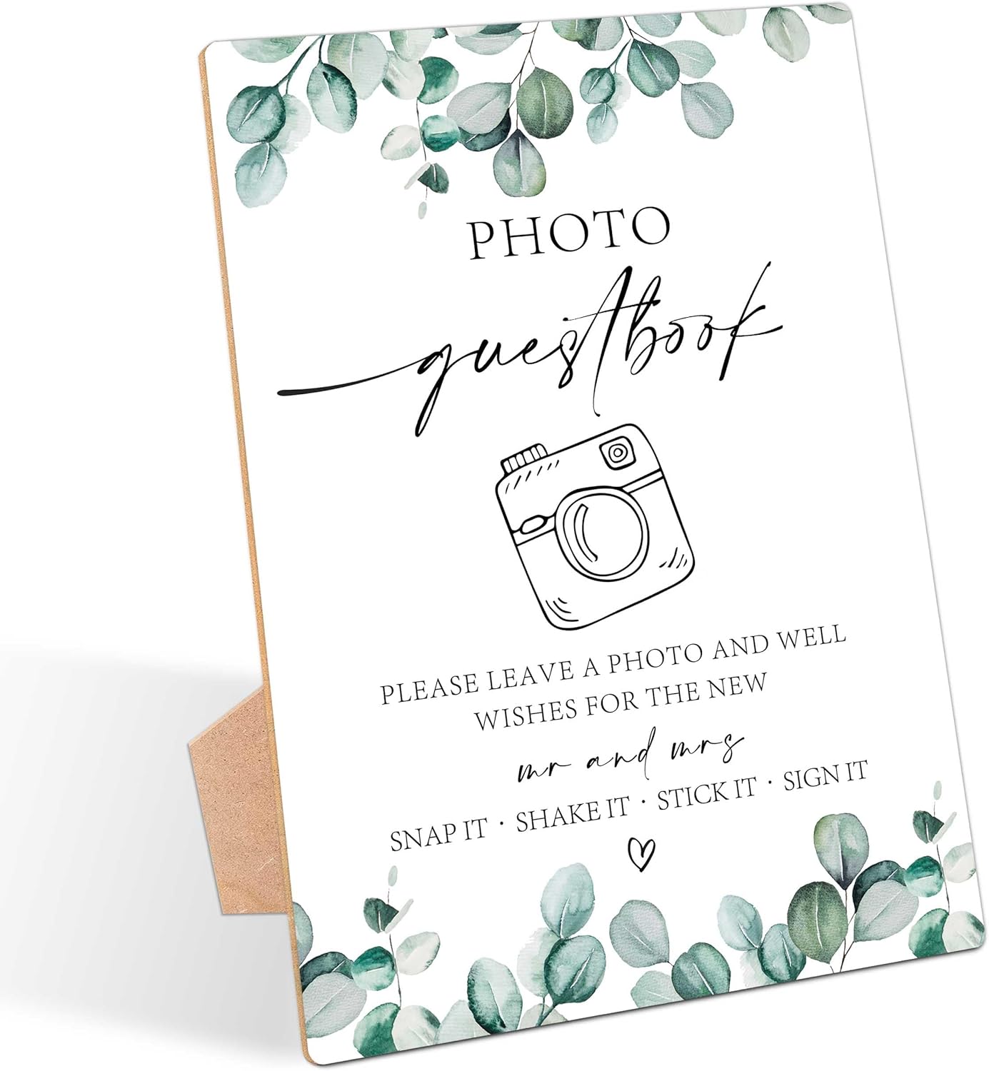 Photo Guestbook Sign Greenery Wedding Ceremony LD24