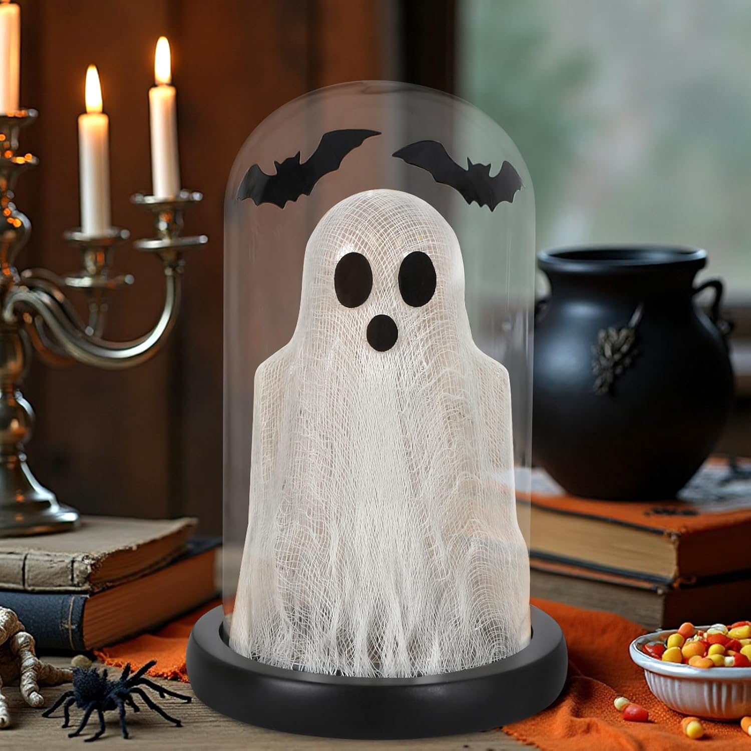 DAZONGE Halloween Decorations Indoor Glass Dome Cloche