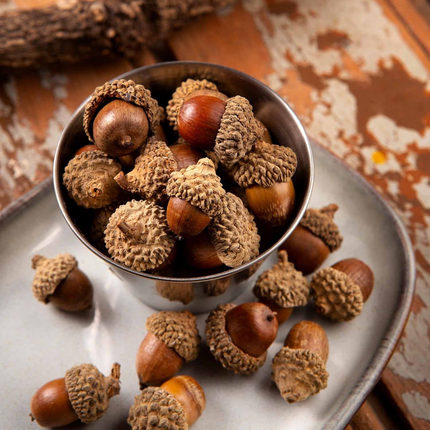 Milageto 20 Pcs Natural Dried Acorns Christmas Decor