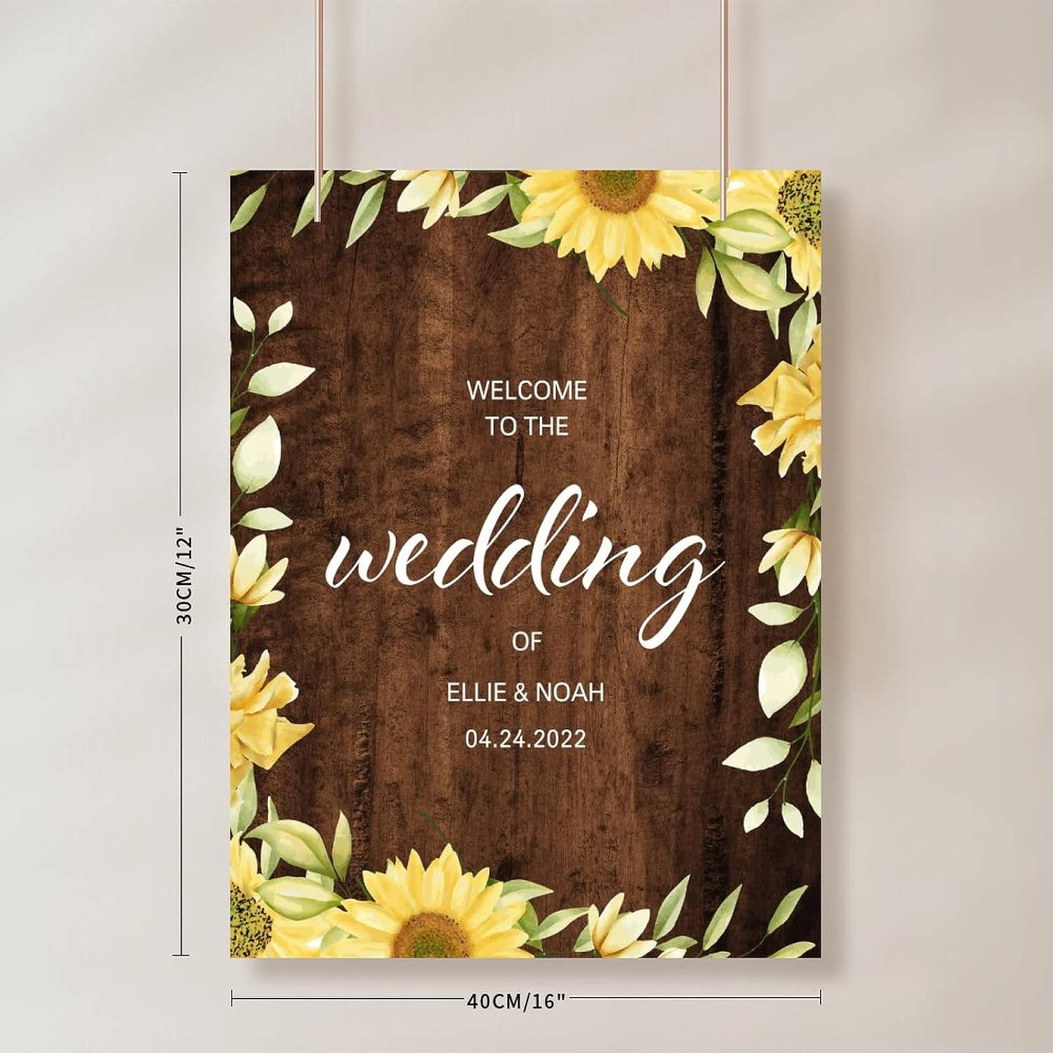 Alioyoit Rustic Wood Wedding Welcome Sign