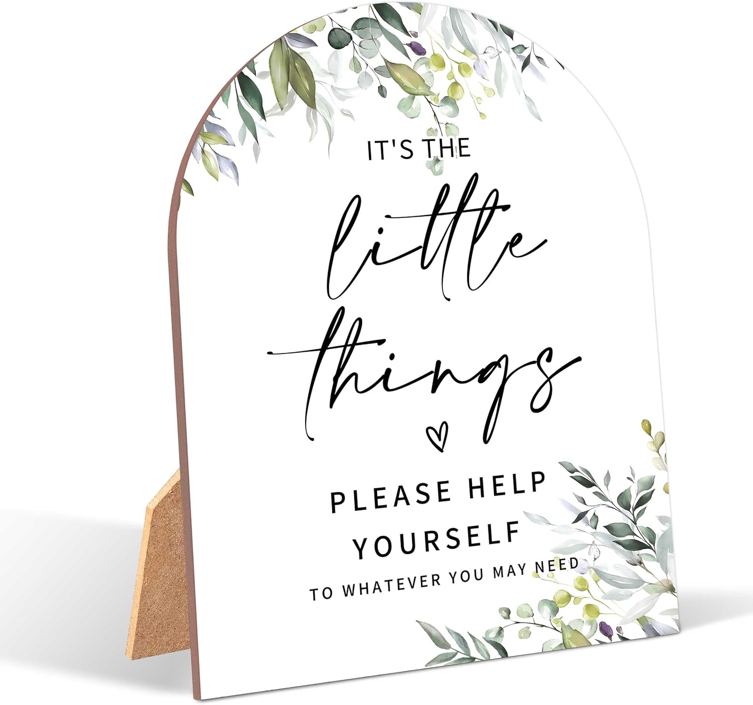 Wooden Wedding Sign with Stand 6x8 Inch Arch Design
