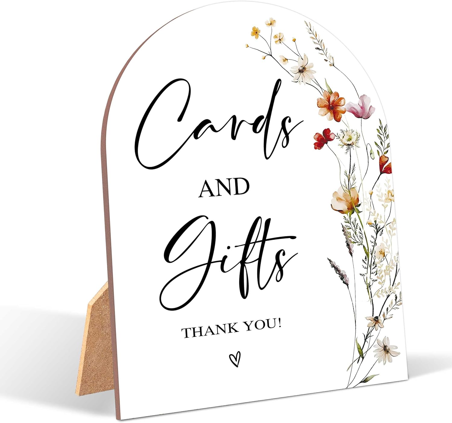 Wildflower Wedding Sign with Stand for Reception Decor