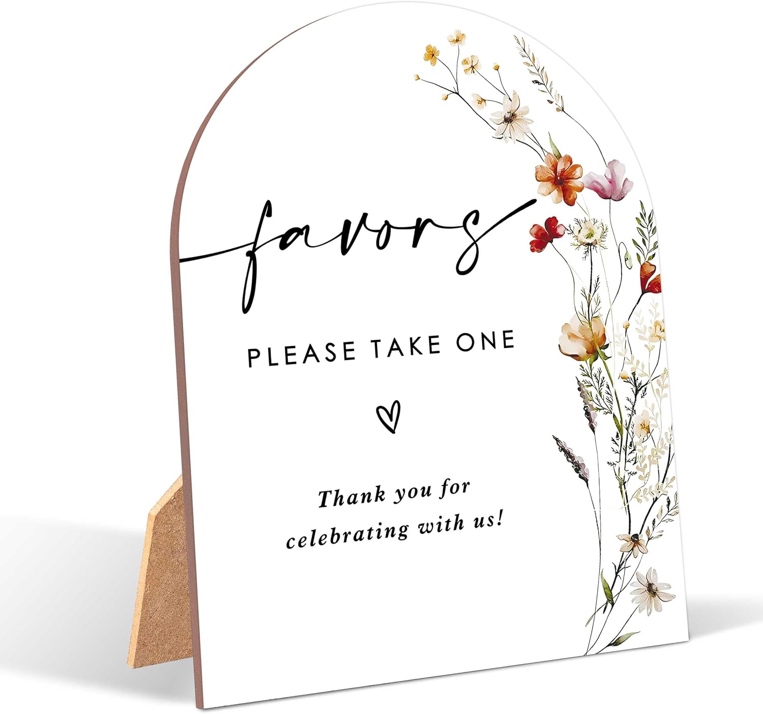 Wildflower Wedding Favor Sign with Stand