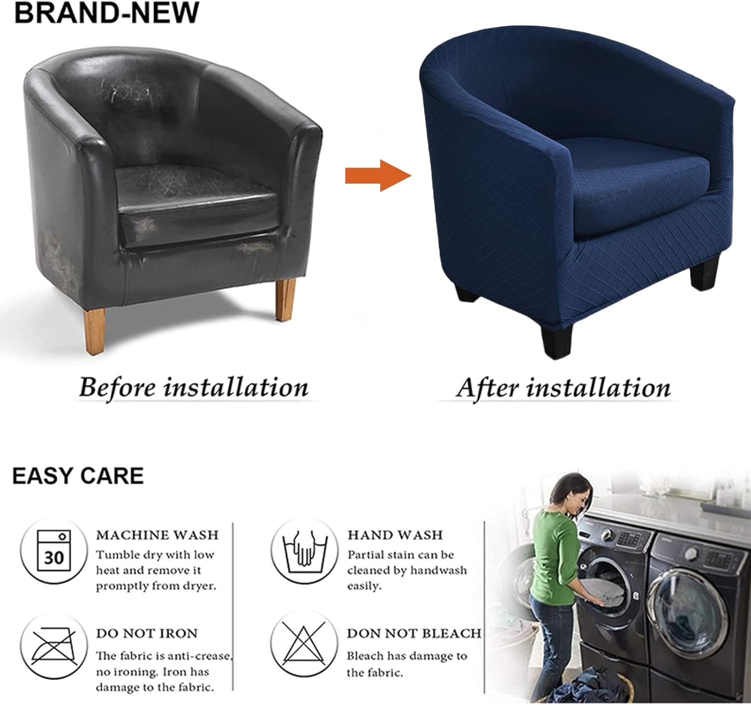 NILUOH Club Chair Slipcover 2 Piece