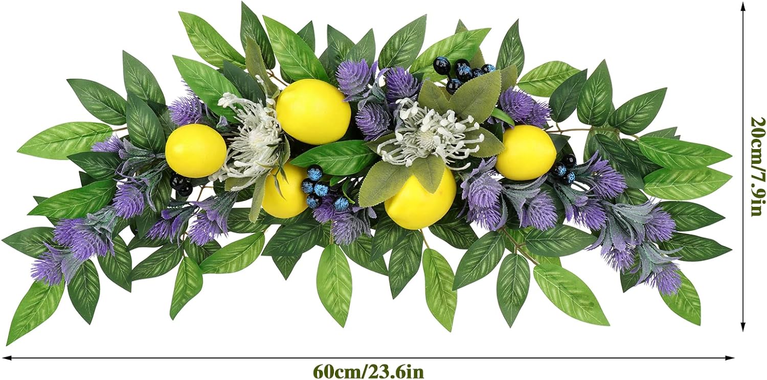 236 Inch Artificial Lemon Wreath with Lavender