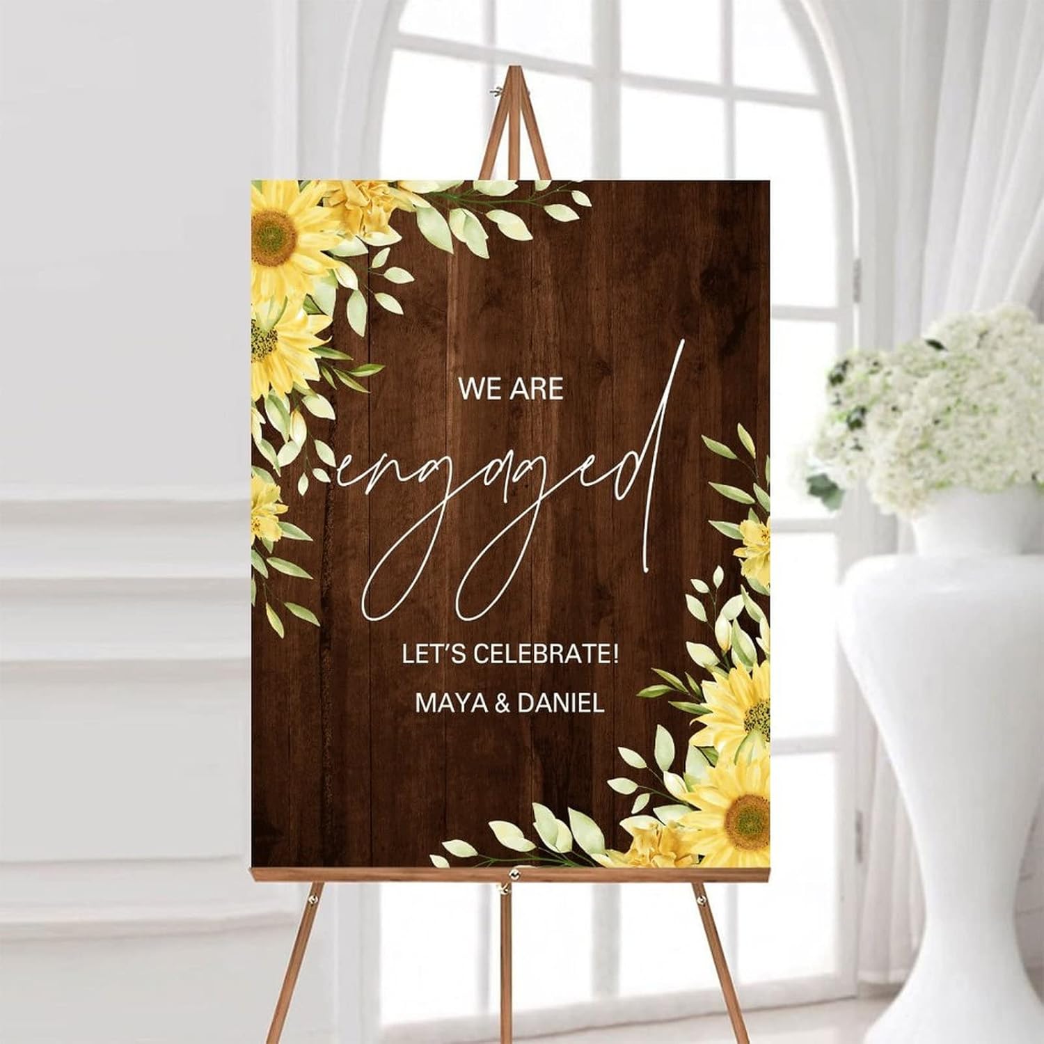 Custom Wedding Welcome Sign 12x16 Inch Brown Wood