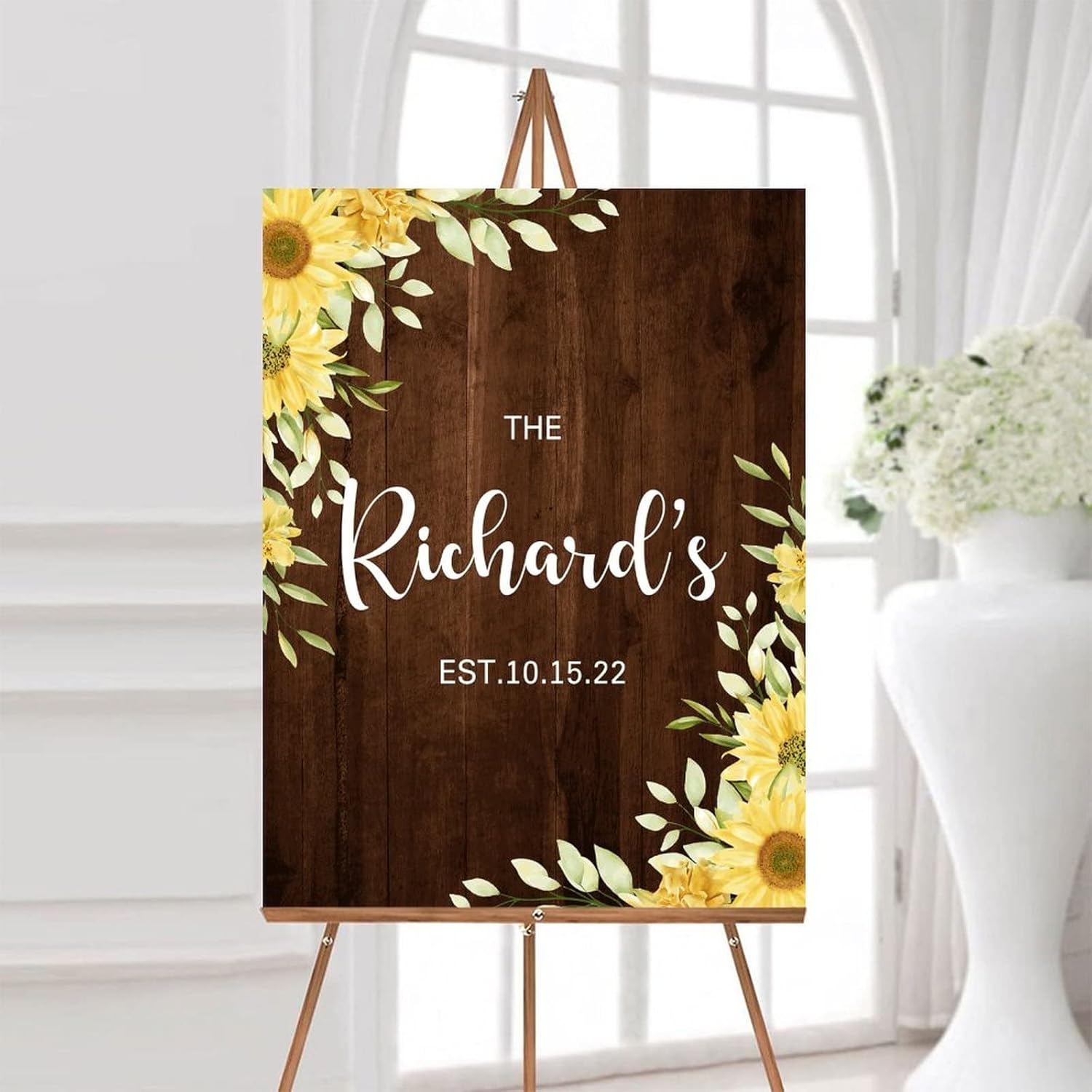 Alioyoit 12x16 Inch Rustic Wood Wedding Welcome Sign