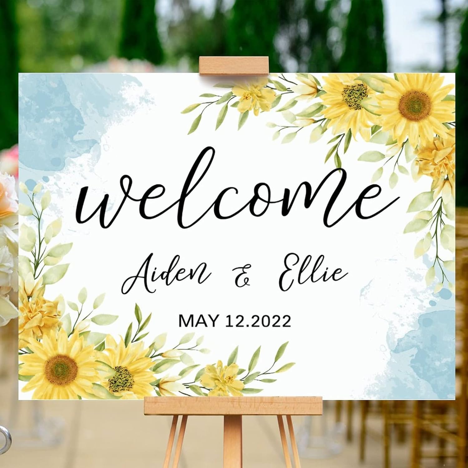 Alioyoit Customizable Wedding Welcome Sign 12x16 Inch 1