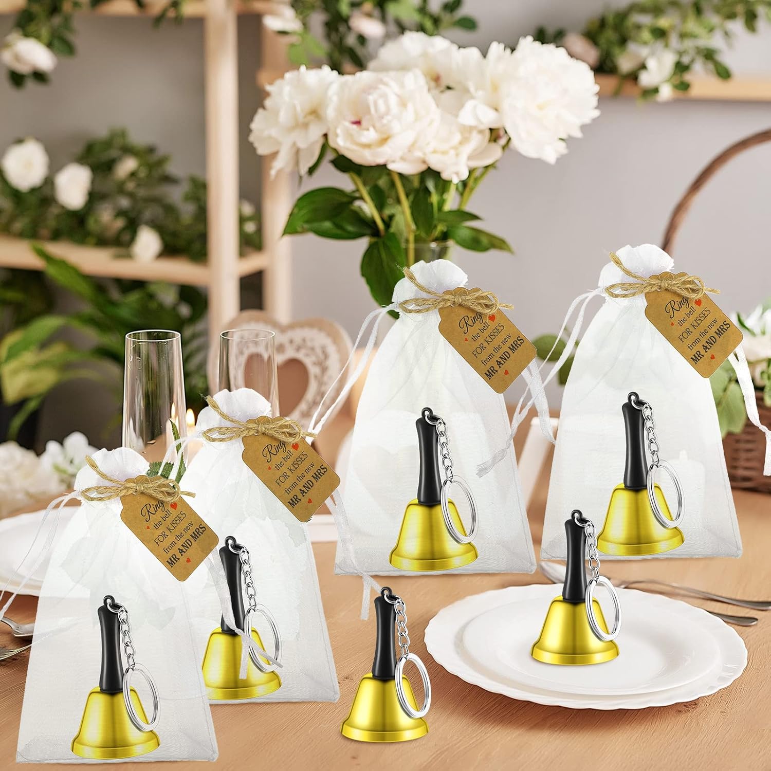 Lounsweer Wedding Kissing Bell Set 48 Pieces Gold