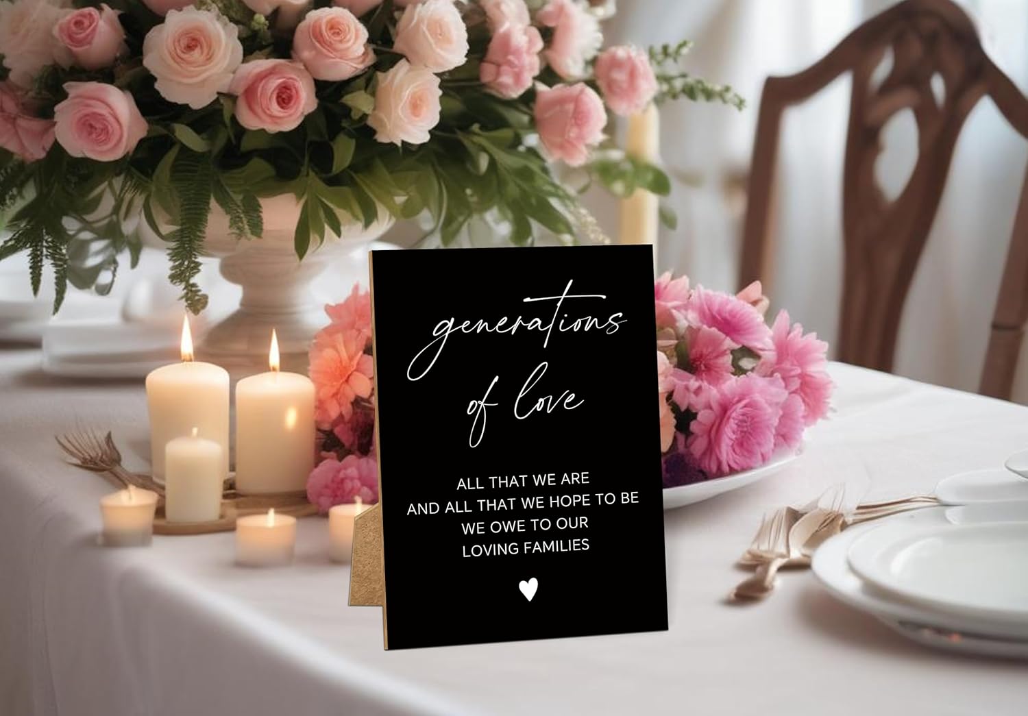 TCJIU Wedding Memorial Sign with Stand 8x11