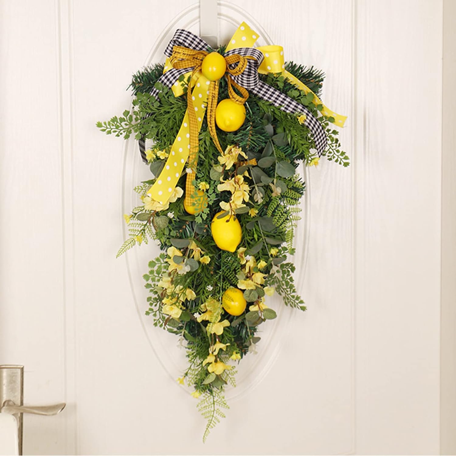 2756in Artificial Lemon Swag with Daisies and Large Bow