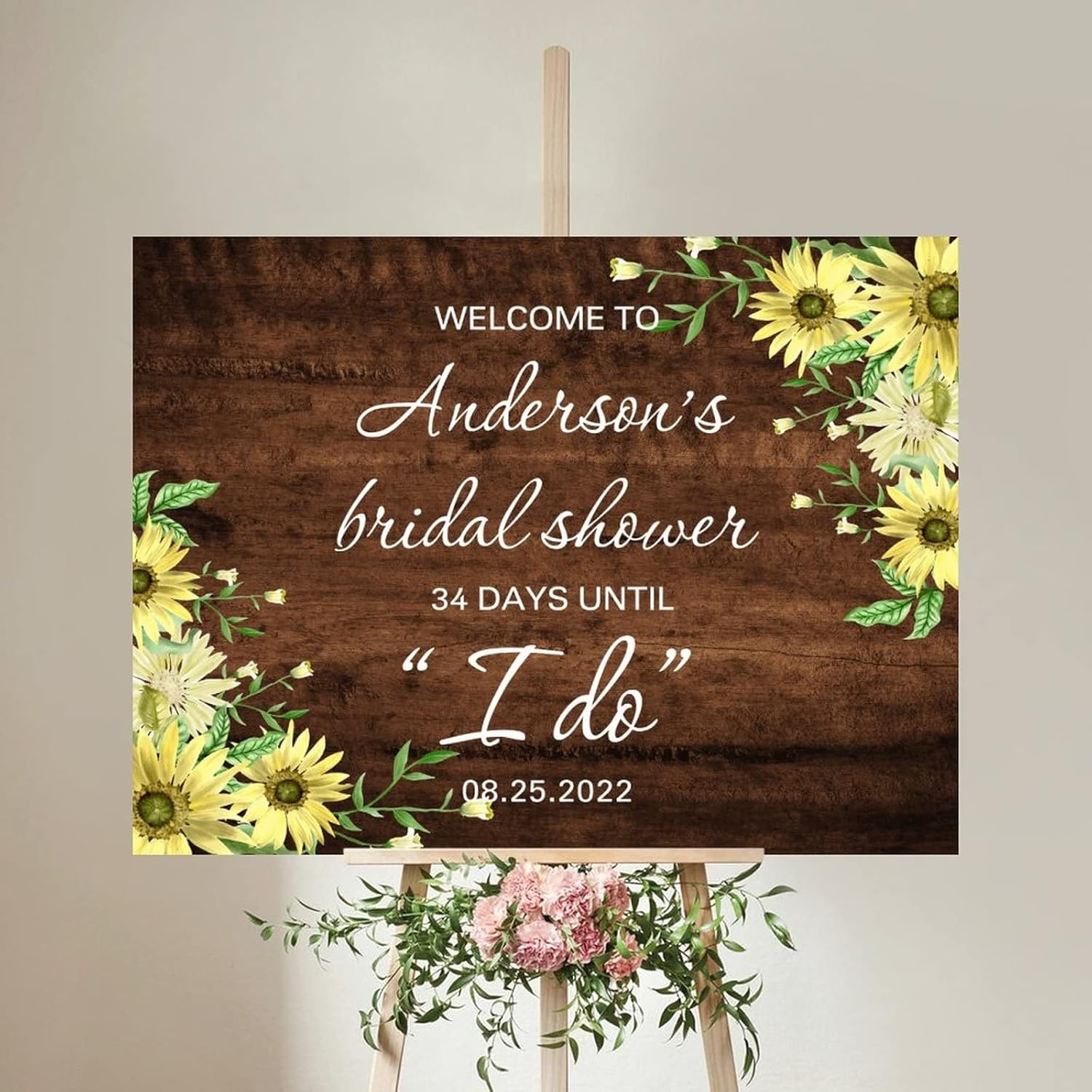 Alioyoit Wedding Welcome Sign Brown Wood Custom