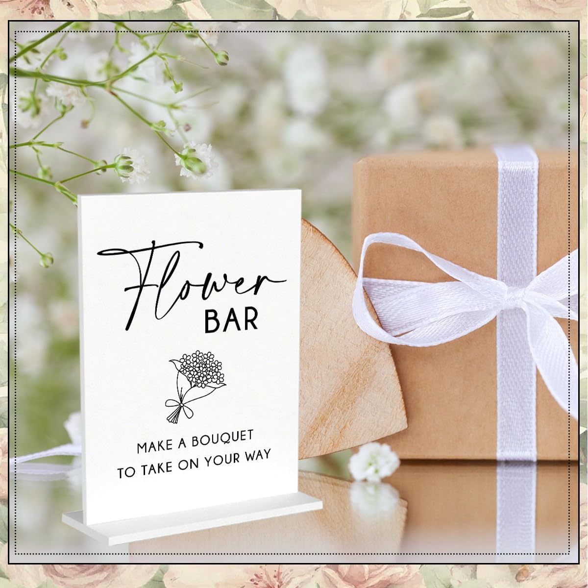 6 Pack Minimalist White Acrylic Wedding Signs
